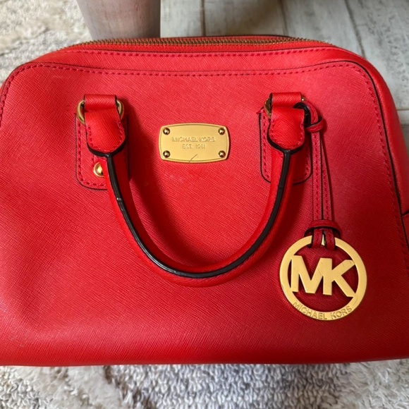 Michael Kors Scarlet Satchel with Gold Details - Picture 1 of 3